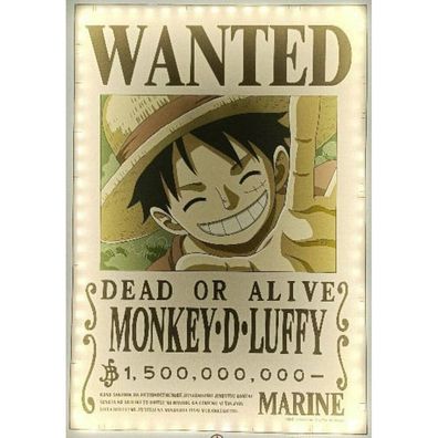 One Piece LED Wandleuchte Wanted Luffy 30 cm