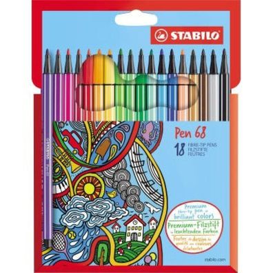 Stabilo Fasermaler Pen 68 6818-7 1mm sor Strichstärke: 1 mm