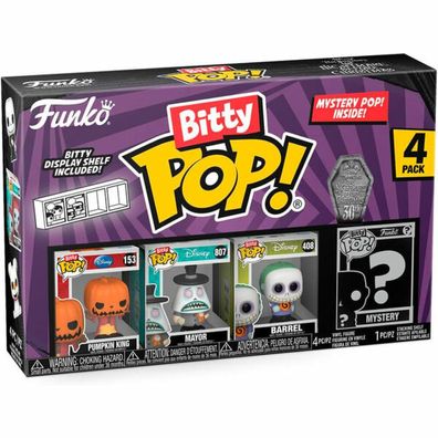 Blister 4 Figuren Bitty POP Disney Nightmare Before Christmas Kürbiskönig