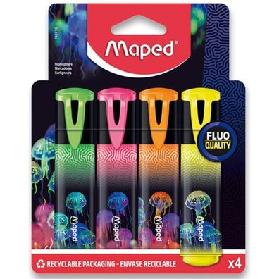 maped Deepsea Paradise Textmarker farbsortiert, 4 St