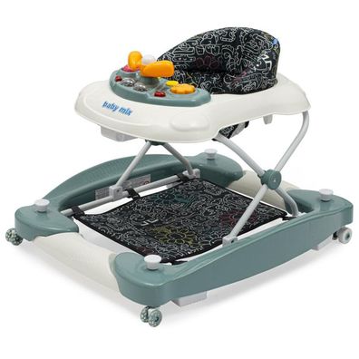 Lauflernwagen mit Schaukel und Silikonrädern Baby Mix grün
