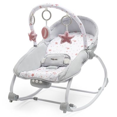 Multifunktionaler Schaukelstuhl für Baby Baby Mix Sterne rosa
