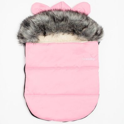 Neu Baby Alex Wolle rosa Luxus Winter Kapuzen-Tragetuch mit Ohrringen