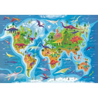 Clementoni Puzzle Dinosaurier-Karte 180 Teile