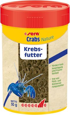 Sera Crabs Nature 100ml Futter Futterringe für Krebse und Macrobrachium