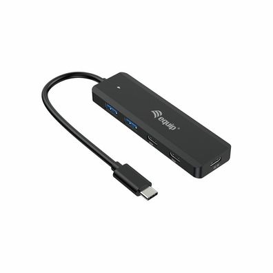 Equip USB-Hub 4-Port 3.2/C->2x USB-C,2x USB-A o. Netzteil, sw