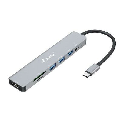 Equip Dock USB-C->HDMI,3x USB3.0, 100W PD, D/TF, schwarz