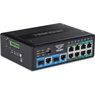TRENDnet Switch 10-port Industrial Gbit PoE++ Din-Rail