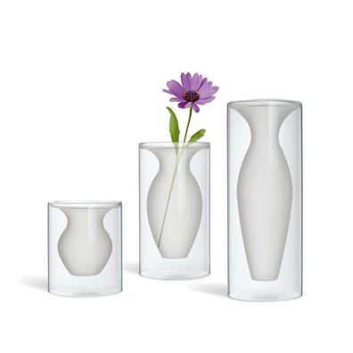 Philippi 149005 Tischvase Esmeralda mit Frosteffekt - Blumenvasen aus mattem Glas
