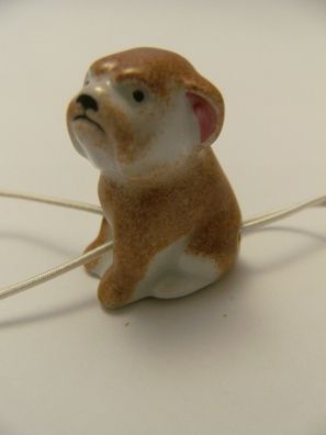 Porzellan Tropfenfänger Bulldogge, handbemalt, für Kaffee- oder Teekannen, Hund Tier