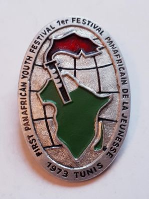 Anstecker 1. Panafrikanisches Jugendfestival Tunis 1973