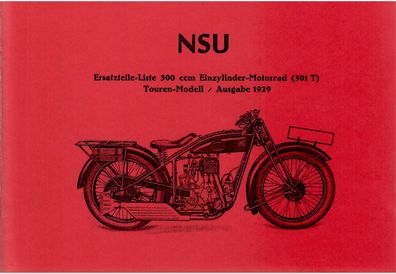 Eratzteile-Liste NSU 301 T Motorrad Kraftrad Oldtimer