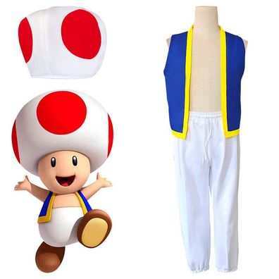 Cosplay The Super Mario Bros Toad Kinder Kostume Hut Halloween Maskerade Anzuge