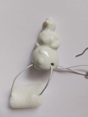 Porzellan Tropfenfänger Schneemann, weiß, für Kaffee- oder Teekannen, Schneemänner