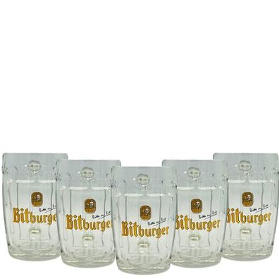 Bitburger Krug Bierglas Gläser Set - 6x 0,3L Bierglas geeicht