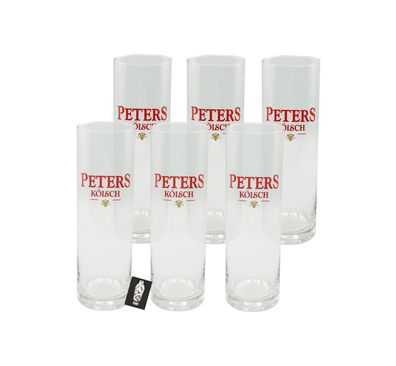 Peters Kölsch Stangen Glas 6er Set – 6 x Bierglas 0,2 l geeicht – Original Desi
