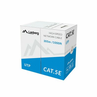 Lanberg Verlegekabel Cat. 5E UTP 305m grau, Kupfer, CPR, Flu
