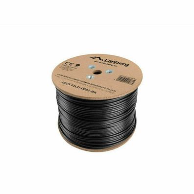 Lanberg Verlegekabel Outdoor Cat. 5E UTP 305m schwarz, Kupfe