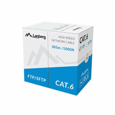 Lanberg Verlegekabel Cat. 6 FTP 305m grau, Kupfer, CPR, Fluk