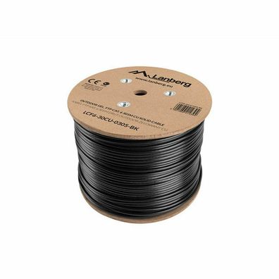 Lanberg Verlegekabel Outdoor Gel Cat. 6 FTP 305m schwarz, Ku