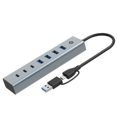 Conceptronic USB-Hub 7-Port 3.0 ->7x3.0, 5Gbps m. Netzteil gr