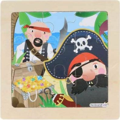 Holzpuzzle Piratenbasis 9 Teile