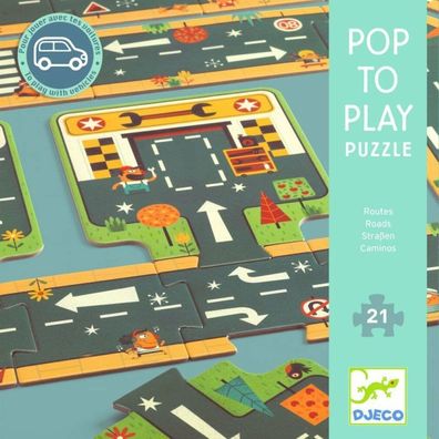 DJECO Bodenkontur-Puzzle Stra&#223; 21 Teile