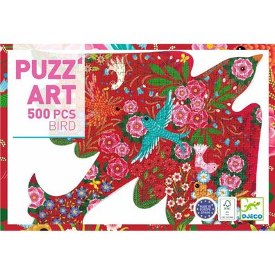 DJECO Konturpuzzle Vogel 500 Teile