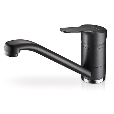 Pyramis schwarze Küchenarmatur 14 cm - Einhebelmischer mit drehbarem Auslauf