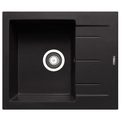 Pyramis Granitspüle 59x50 cm schwarz kompakte Küchen-Einbauspüle 1 Becken Abtropffläc