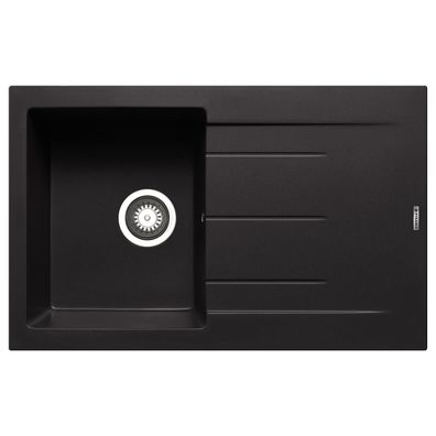 Pyramis Küchen-Einbauspüle 79x50 cm mit Abtropffläche - schwarze Granitspüle 1 Becken
