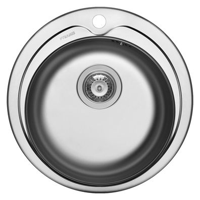 Pyramis runde Edelstahl Einbauspüle Ø 48.5 cm - Küchenspüle 1 Becken