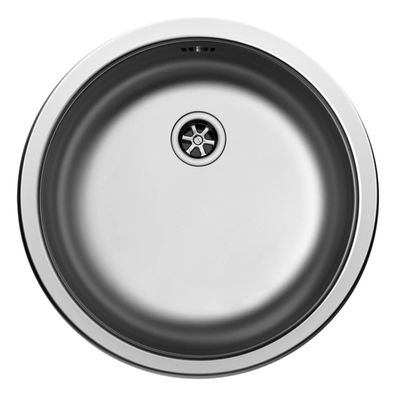 Pyramis runde Edelstahl Einbauspüle Ø 45 cm - Küchenspüle 1 Becken poliert