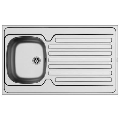 Pyramis Auflagespüle 100x60 cm Edelstahl - Küchenspüle 1 Becken mit Abtropffläche