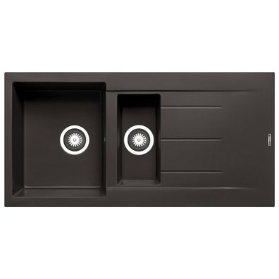 Pyramis Einbauspüle 100x50 cm anthrazit 1 1/2 Becken - Granitspüle Restebecken & Abtr