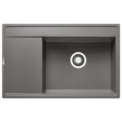 Pyramis Granitspüle 79x50 cm grau - Becken rechts - Küchenspüle mit Abtropffläche