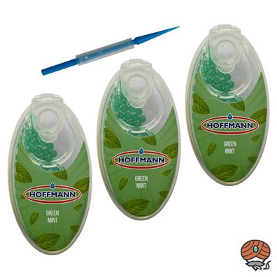 3x Hoffmann Aroma Kapseln für Filterzigaretten - GREEN MINT Dose à 100 Kapseln