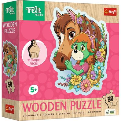 Hölzernes Konturpuzzle Treflici: Happy Family 50 Teile