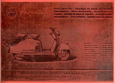 Ersatzteilliste NSU Prima Roller TYP III und V mit 150 ccm und 175 ccm, Motorroller