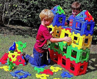 Kindergarten Riesen Polydron Klassen Set 80Tlg.- Steck Spielplatten Vorschule