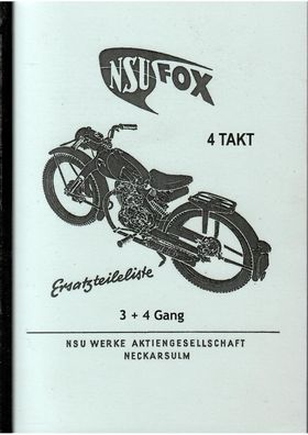 Ersatzteilliste NSU Fox 4 Takt 98 ccm, Motorrad, Oldtimer, Klassiker