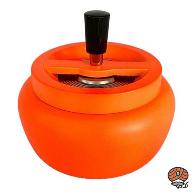 Hauser Schleuderaschenbecher / Drehascher Metall NEON ORANGE matt, Ø 13cm