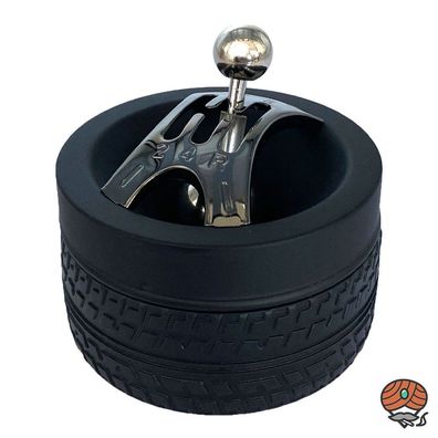 Angelo Windaschenbecher / Ascher Autoreifen-Design schwarz, Ø 9 cm