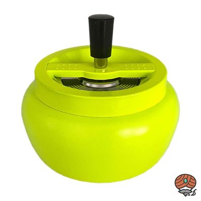 Hauser Schleuderaschenbecher / Drehascher Metall NEON GELB matt, Ø 13cm