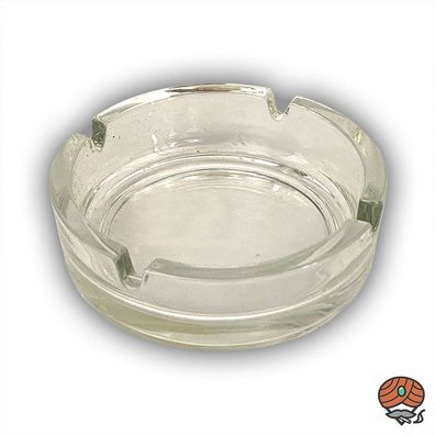 Glasaschenbecher / Aschenbecher aus Glas, Durchmesser 10 cm, durchsichtig
