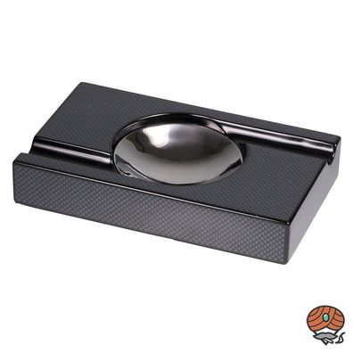 Hauser Zigarrenaschenbecher mit 2 Ablagen im Carbon Finish