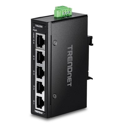 TRENDnet 5-Port Industrial Fast Ethernet DIN-Rail MiniSwitch