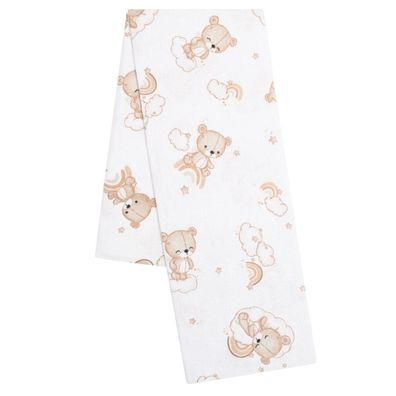 Flanellwindel mit New Baby Bear-Aufdruck in Wei&#223;