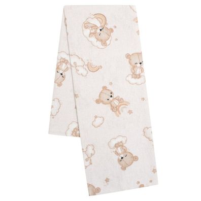 Flanellwindel mit New Baby Bear Druck in Beige