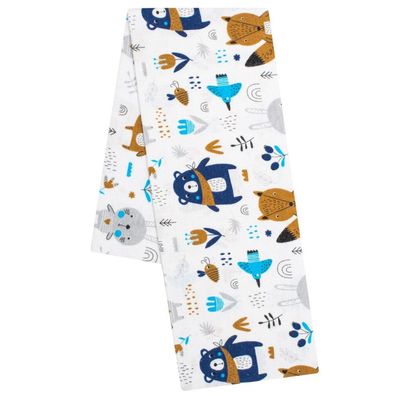 Flanellwindel mit Druck New Baby Wald wei&#223;
